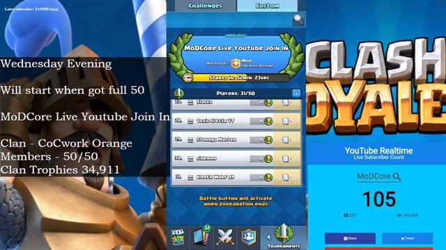 Clash Royale - Wednesday Evening Tournament! смотреть онлайн