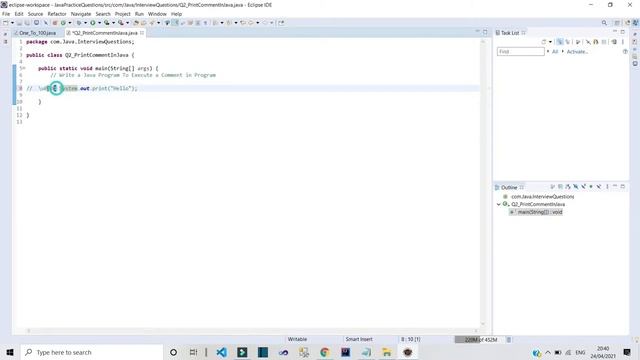 Print Comments In Java | Java Tricky Programs | Java Interview Questions #CWR #java смотреть онлайн