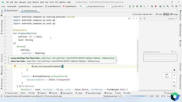 Como criar um BOTÃO com o FUNDO DEGRADÊ no Jetpack Compose - SUPER AULA смотреть онлайн