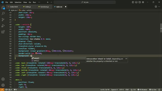 3D сайт с нуля на HTML, CSS и JS смотреть онлайн