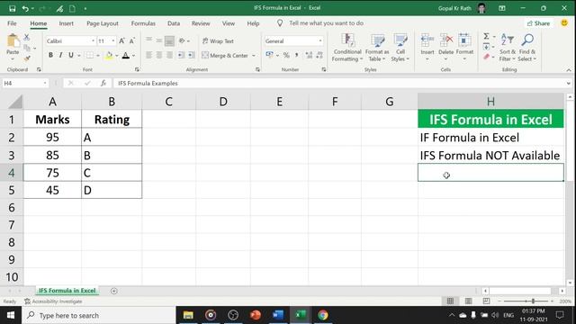 IFS Formula in Excel смотреть онлайн