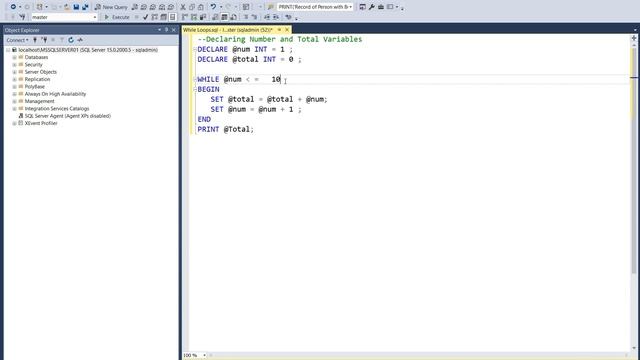 SQL Server While loop смотреть онлайн