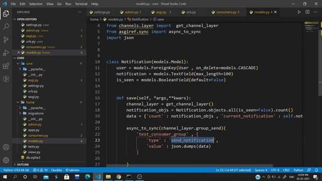 Notification App in Django channels | Django channels Project | Zero to hero Django channels смотреть онлайн