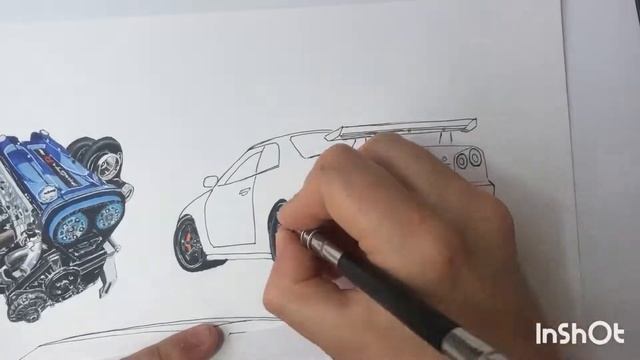 Drawing Nissan Skyline GTR R34, Speed Drawing By Andrii Iakivchuk-12/100/KING OF THE STREETS