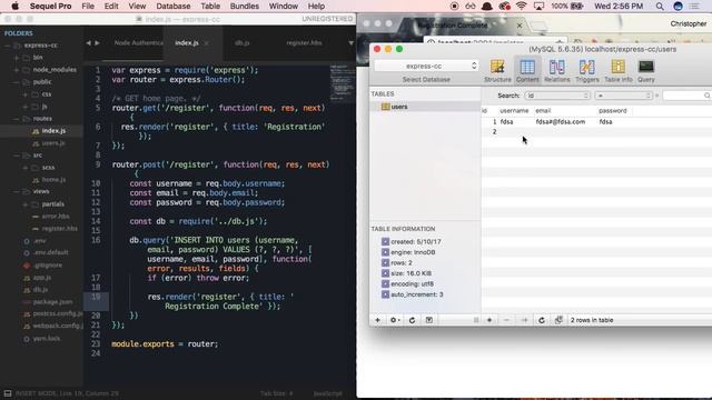 Database Connection and Backend Validation | Node Auth Tutorial – Part 2 смотреть онлайн