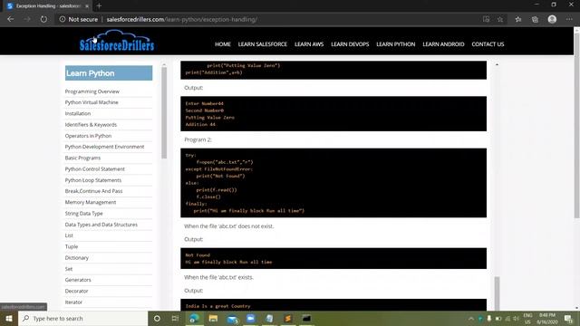 Session 26 - Exception Handling Part 2 смотреть онлайн