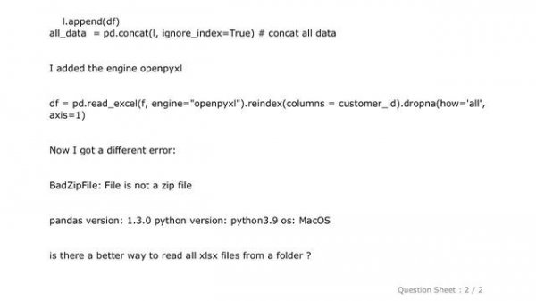 Pandas : PANDAS & glob - Excel file format cannot be determined, you must specify an engine manuall