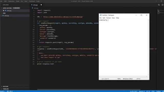 Send SMS with python смотреть онлайн