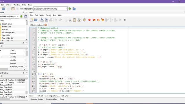 Midpoint Method: MatLab code + download link. смотреть онлайн