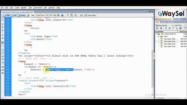 If elseif else in PHP HTML Table Tag 2 Less Coding | eWaySol смотреть онлайн