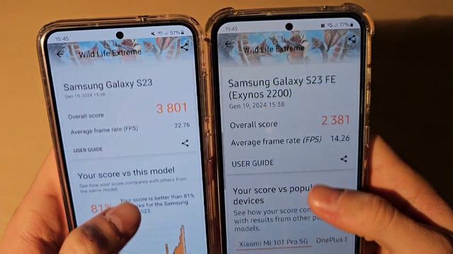 Samsung Galaxy S23 FE vs Galaxy S23 Speedtest Exynos 2200 vs Snapdragon 8 Gen 2 смотреть онлайн