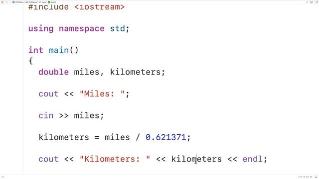 Convert Miles To Kilometers | C++ Example смотреть онлайн