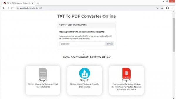 Convert TXT to PDF Online and Free