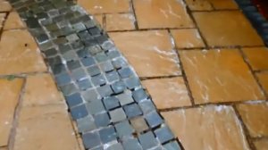 Пятна на плитке, уличной брусчатке, грибок, лишайник. Чистка за 10 мин Гипохлоритом натрия 15%