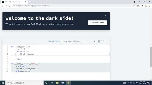 Hacker rank python swap case solution | Hacker rank python solutions| Hacker rank swap case | pytho смотреть онлайн