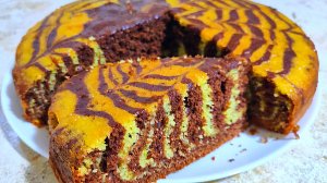 ПИРОГ"ЗЕБРА"НА СМЕТАНЕ.🥧Ольгины Рецепты.