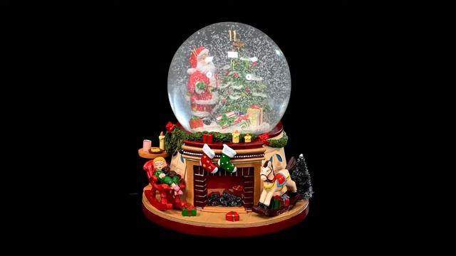 Снежный шар музыкальный ПРАЗДНИК У КАМИНА, снежный вихрь, 2 LED-огня, 19x19x22 см, батарейки 481062 смотреть онлайн