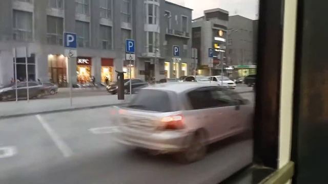 Поездка по вечернему Красному проспекту на автобусе. (г. Новосибирск) смотреть онлайн