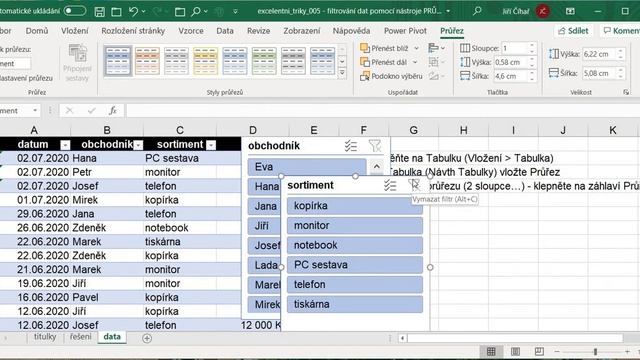 Excel - filtrování dat pomocí nástroje PRŮŘEZ (5) смотреть онлайн