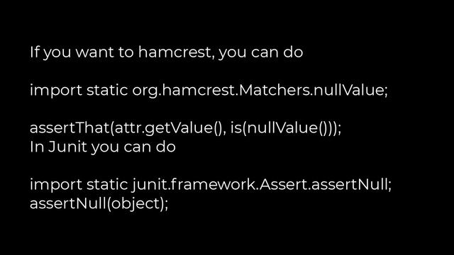 Java :How to assertThat something is null with Hamcrest?(5solution) смотреть онлайн