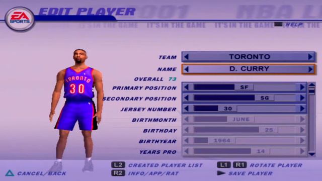 NBA Live 2001 Toronto Raptors Overall Player Ratings смотреть онлайн