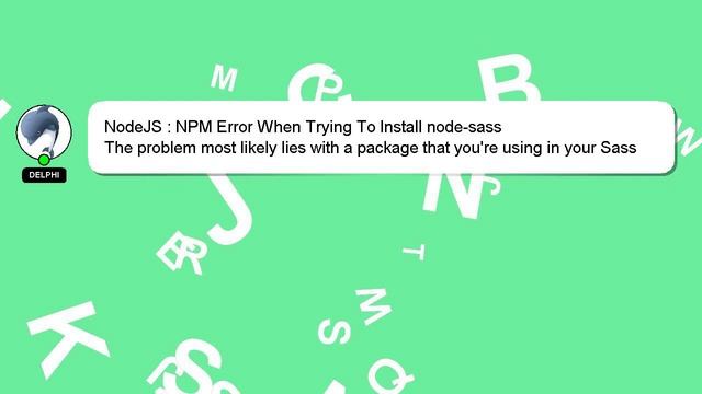 NodeJS : NPM Error When Trying To Install node-sass смотреть онлайн