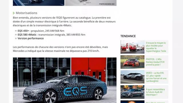 Mercedes EQS : Trois Versions Sont Au Programme