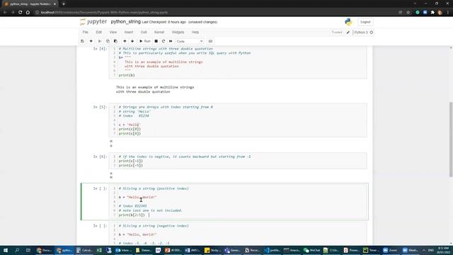 Very simple Python string operation examples in Jupyter Notebook смотреть онлайн