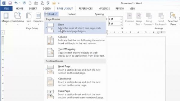 Line Breaks, Page Breaks, and Column Breaks