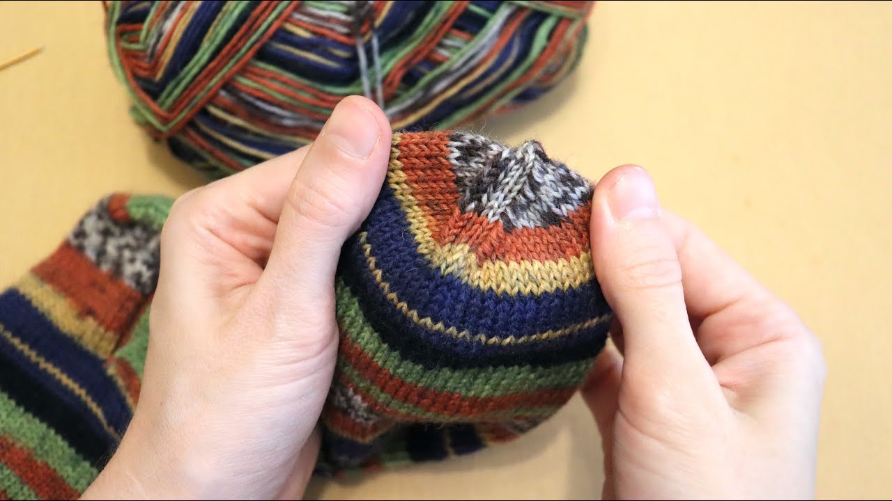 Как делать убавки при вязании носка спицами смотреть онлайн