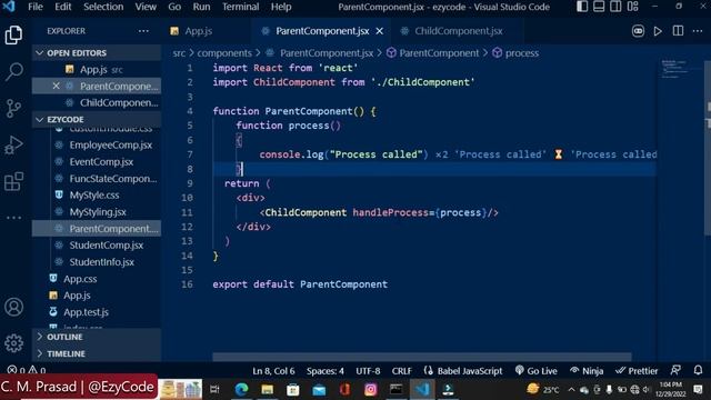 18: Function as a Props | Passing Data from Child to Parent Component смотреть онлайн