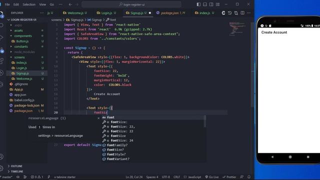 Welcome, Signup, Login Screen | React Native UI смотреть онлайн