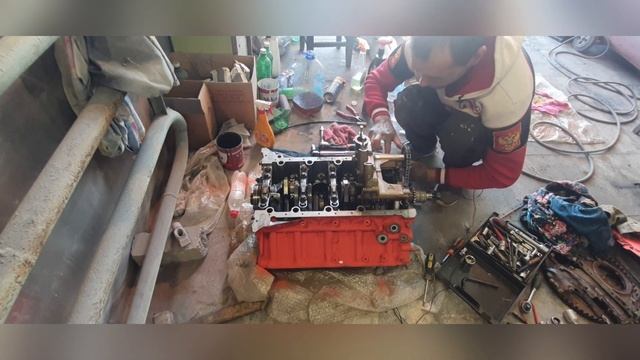 Устанавливаем маслонасос и ставим поддон в двигатель от Икса E53 M62b44