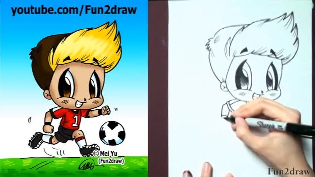 How to Draw Chibi - How to Draw a Soccer Player - Drawing Tutorials - Fun2draw: Online Cartoon Clas смотреть онлайн
