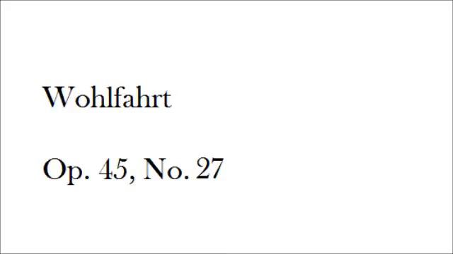 Wohlfahrt Etude No. 27