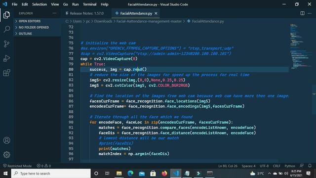 FACE RECOGNITION ATTENDACE with python |face recognition python project | Open cv Python смотреть онлайн
