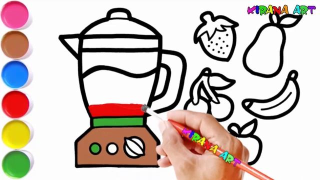 Drawing of Fresh Fruit Juice Ice || Juice Blender Coloring смотреть онлайн