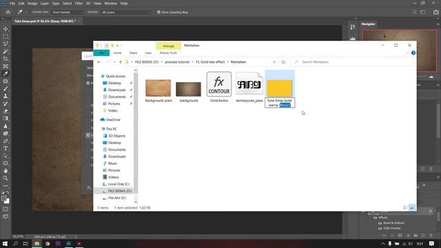 Cara mudah membuat efek teks Emas/Gold di photoshop смотреть онлайн