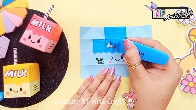 DIY Origami Squishy Milk Box? || DIY Handmade Paper Squishy Toy || Squishy Toy Without Glue And Tap