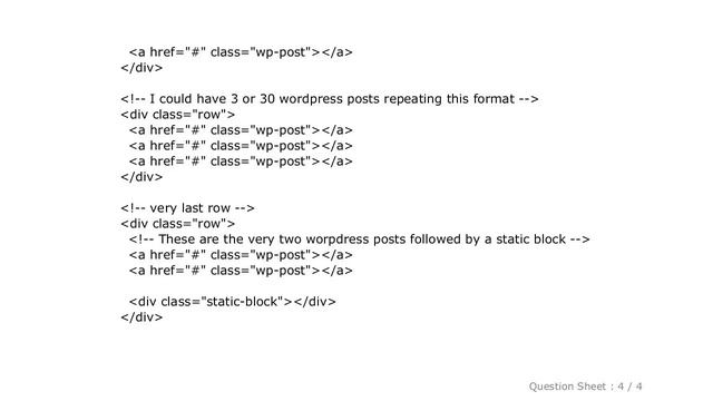 HTML : Insert static blocks within a PHP loop смотреть онлайн