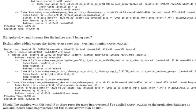 Databases: PostgreSQL: query slow, planner estimates 0.01-0.1 of actual results смотреть онлайн
