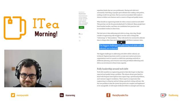Wordpress GraphQL oraz dług technologiczny ? ? ITea Morning #208 смотреть онлайн