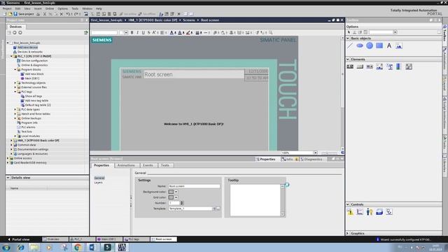 ПЛК+HMI панель оператора Siemens, знакомство, индикатор+кнопка смотреть онлайн