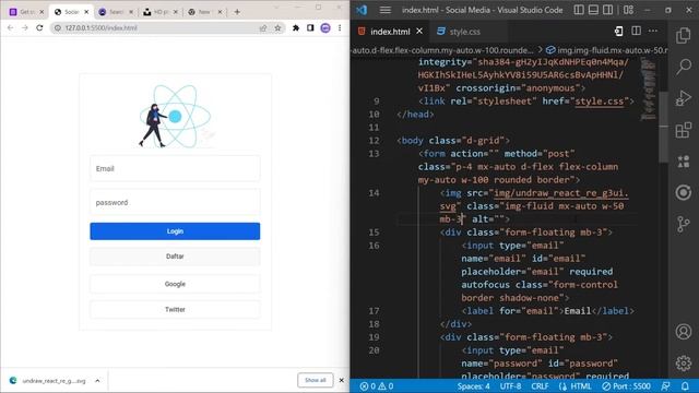 Membuat Sosial Media Part 1 Bootstrap 5.2.0 || MDB Bootstrap 5.2.0 || UI login смотреть онлайн
