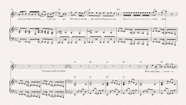 Horn - Welcome to the Jungle - Guns N’ Roses - Sheet Music, Chords, & Vocals смотреть онлайн