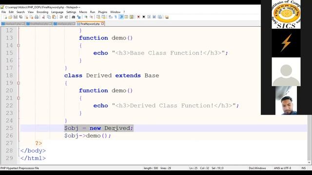 Web Development With PHP(Final Keyword) смотреть онлайн