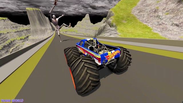 Escape From The Shy Guy (SCP-096) | Monster Truck vs Giant Pit Deep Water | Beamng Drive #8 смотреть онлайн