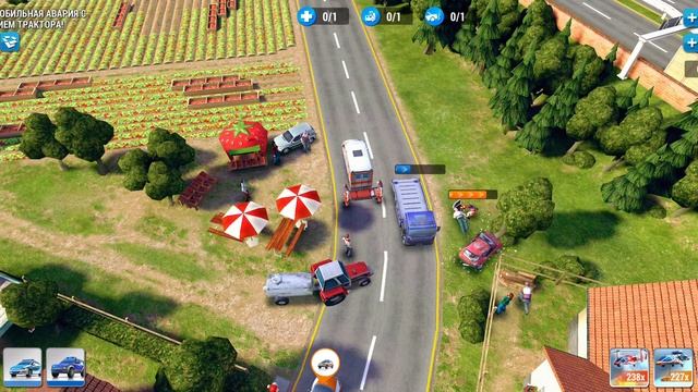 Автомобильная авария с участием трактора! Traffic accident involving a tractor! EMERGENCY HQ смотреть онлайн