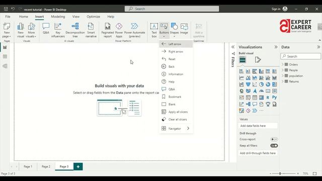 Insert Button, Image & Text in Power BI | Full Bangla Tutorial смотреть онлайн