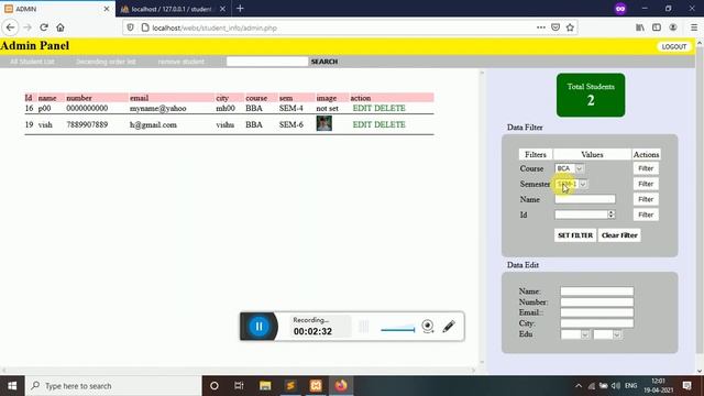 PHP MySQL project | login signup and Admin Panel | Management system Project | Niljadav смотреть онлайн